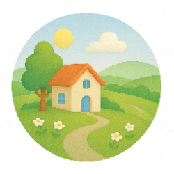 Rolling green hills and farmland representing a countryside escape