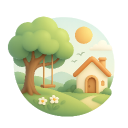 Calm rural landscape representing a peaceful and quiet lifestyle